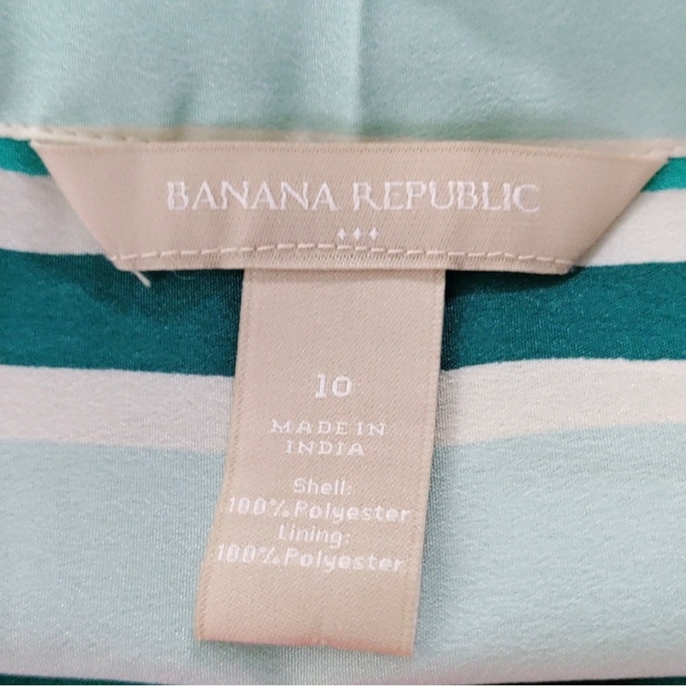 Banana Republic green stripe belted dress 10 - Picture 5 of 6